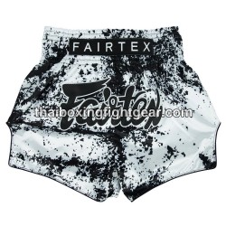 Short de boxe thai Fairtex "BS1948 Grunge White"