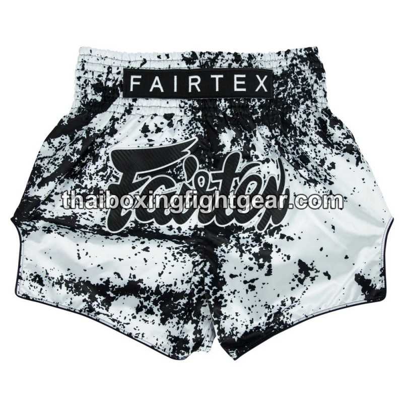 Short de boxe thai Fairtex "BS1948 Grunge White"