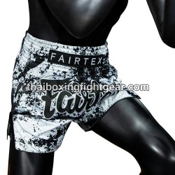 Short de boxe thai Fairtex "BS1948 Grunge White"