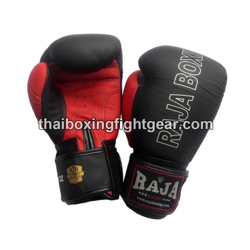 Raja Boxing Gants de boxe thai Cuir RJB-P1-1 Noir Rouge