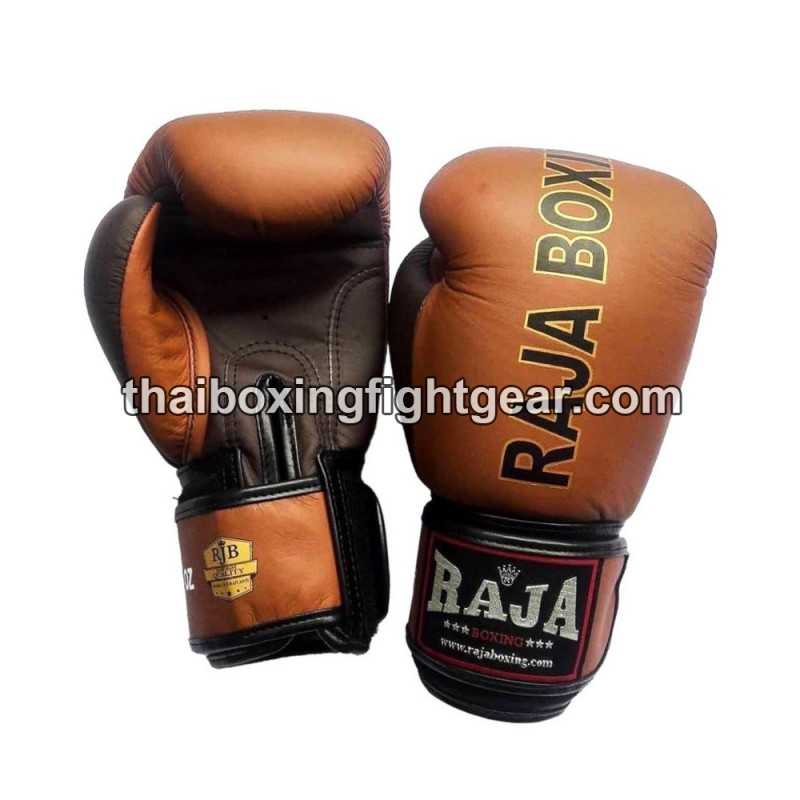 Raja Boxing Gants de boxe thai Cuir RJB-P1-1 Noir Brown