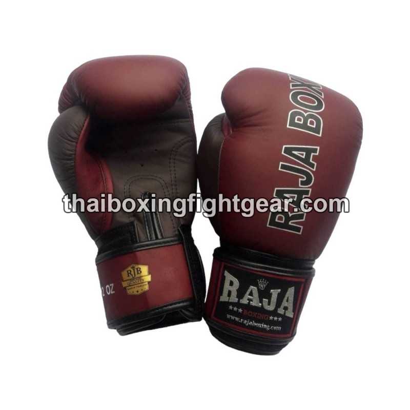 Raja Boxing Gants de boxe thai Cuir RJB-P1-1 bordeaux Noir
